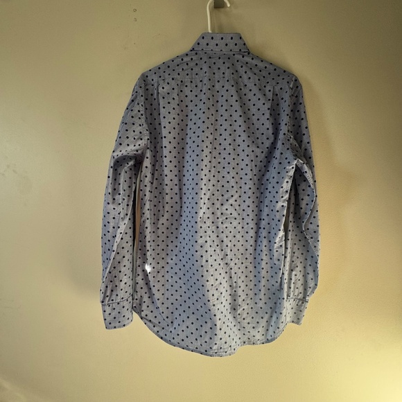 Stenstroms Sweden Stylish Blue Polka Dot Button Down Shirt 15.5 Medium - Picture 3 of 12